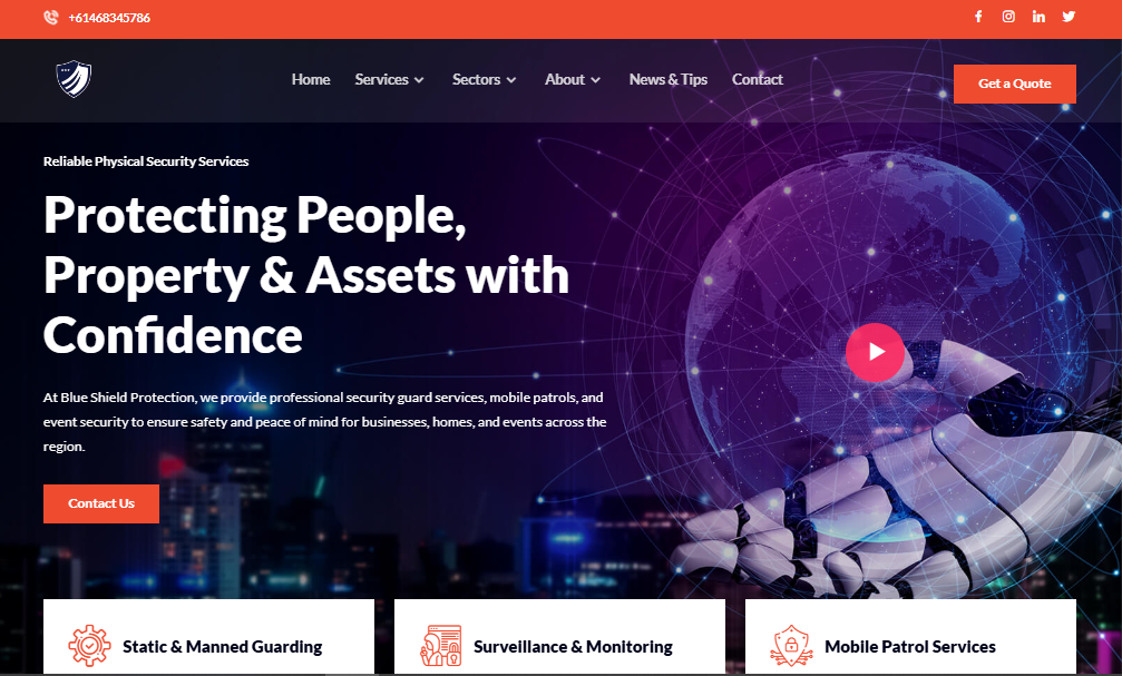 blue shield security company website made by ali malik, ali malik projects, ali malik websites, ali malik professional website designing, ali malik website designers, ali malik projects, ali malik designs